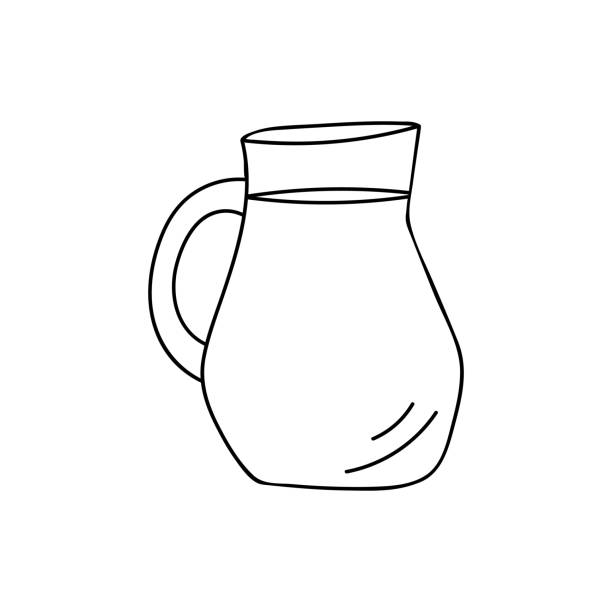 Doodle milk carafe illustration in vector isolated on white. Hand drawn water carafe icon in vector isolated on white. Milk in glass carafe doodle illustration Milk in glass carafe doodle illustration. Hand drawn water carafe icon in vector isolated on white. Doodle milk carafe illustration in vector isolated on white. clotted cream stock illustrations
