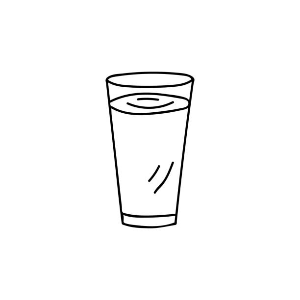 Glass of milk doodle illustration in vector. Doodle glass of water in vector isolated on white backgroun. Hand drawn glass of milk in vector isolated on white background. Hand drawn glass of milk in vector isolated on white background. Glass of milk doodle illustration in vector. Doodle glass of water in vector isolated on white backgroun. clotted cream stock illustrations