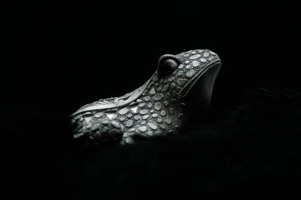 istock frog statue decoration in the dark darkness on a black pillow and black background 1406328566