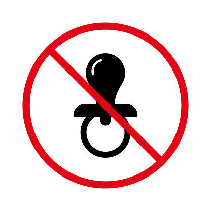 Ban Pacifier Black Silhouette Icon. Forbidden Nipple Pacify Child Pictogram. Caution Baby Sucker Red Stop Circle Symbol. No Allowed Dummy Relax Sign. Prohibited Soother. Isolated Vector Illustration.