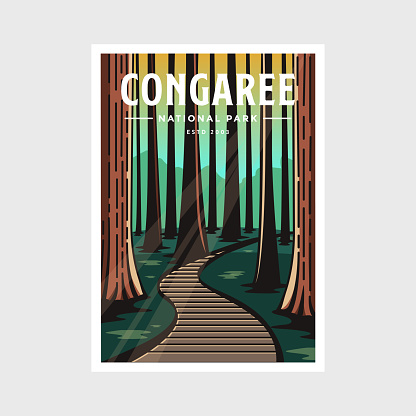 Congaree National Park poster vector illustration design
