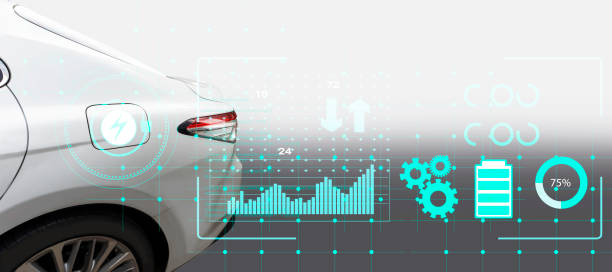 istock Renewable energy concept, smart car battery charger, EV charging station 1406337020