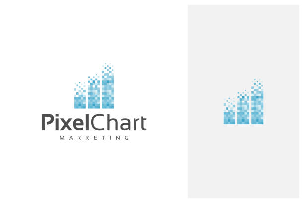 statistik business chart bar design mit pixel art style - pixel art grafiken stock-grafiken, -clipart, -cartoons und -symbole