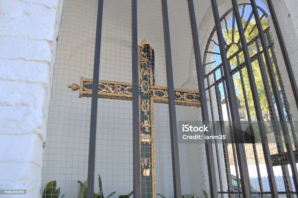 Cross of the Lamb Hermitage interior, Velez Malaga, Spain Al-Andalus Stock Photo