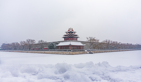Forbidden City in snow
