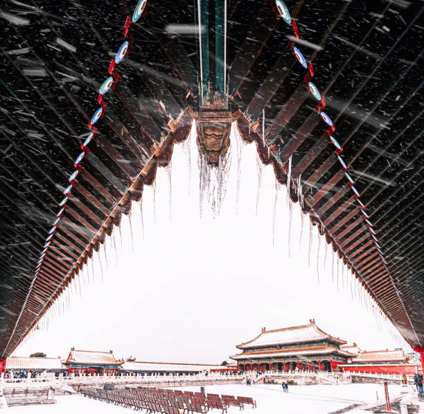 Forbidden City in snowstorm