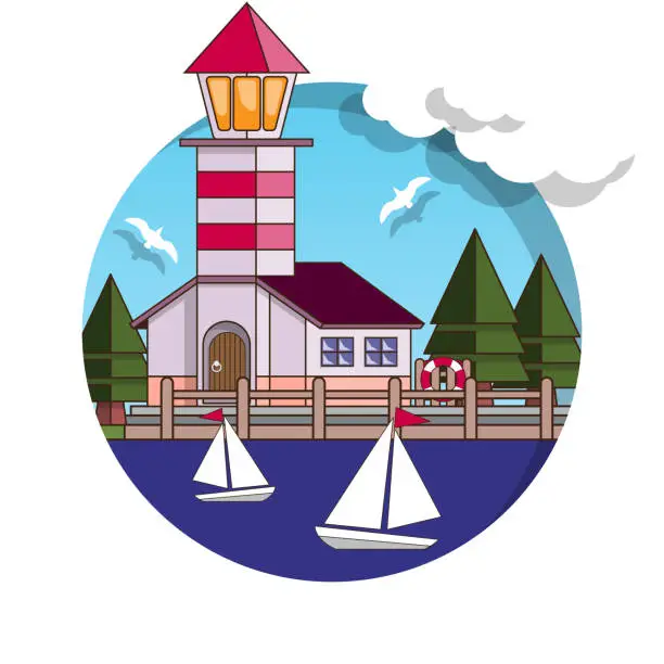 Vector illustration of Lighthouse.