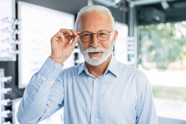 istock Senior man with eyeglasses looking at camera 1406351467