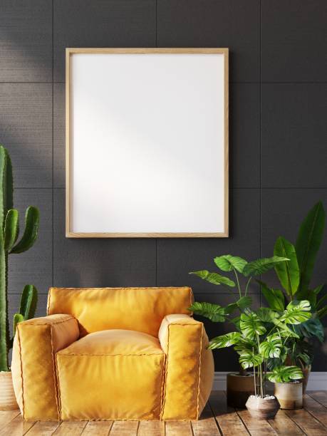 istock picture frame in living room interior 1406352387