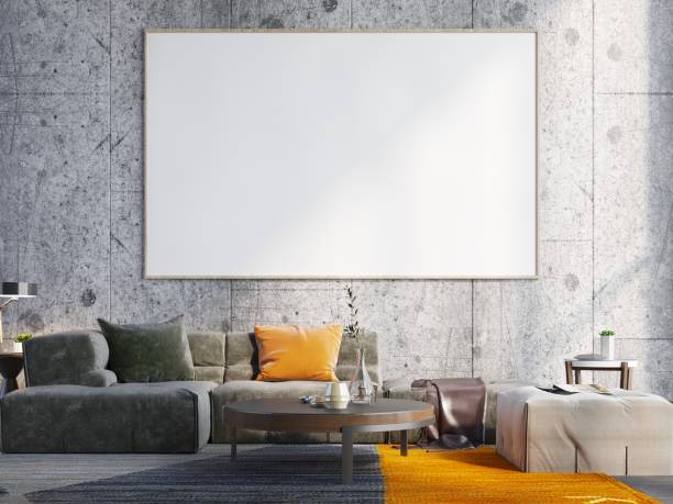 istock picture frame in living room interior 1406352820