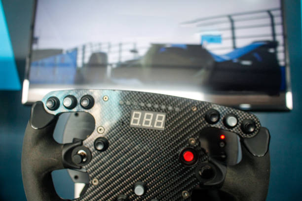 istock Gamer Rig simolator car racing 1406354038