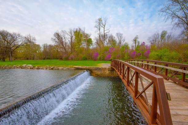 istock Walking Bridge and waterfall-Howard County,Indiana 1406355094