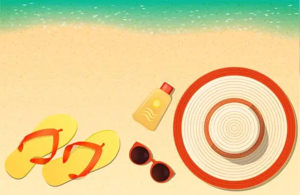 Vector illustration of beach-things2