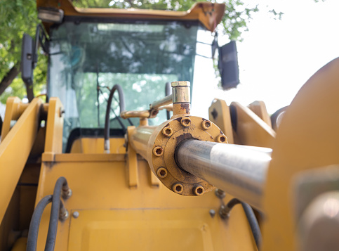 Construction Machinery Hydraulic Rod Close-up