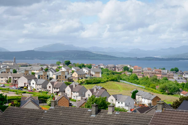 Greenock view towards Dunoon during the summer Greenock view towards Dunoon during the summer UK argyll and bute stock pictures, royalty-free photos & images