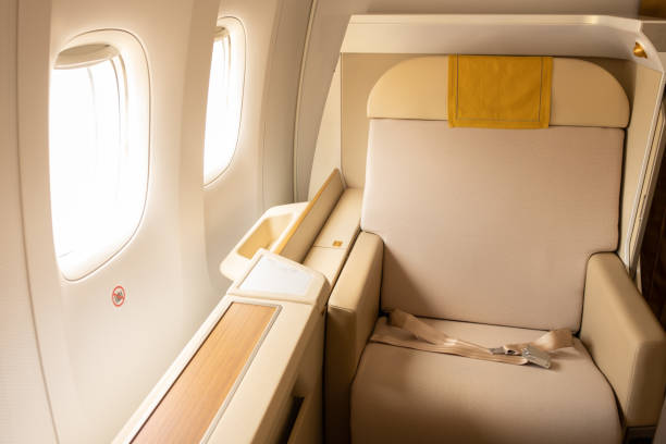 istock Luxury first class or business class suite on airplane 1406372066