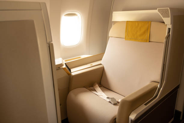 istock Luxury first class or business class suite on airplane 1406372073