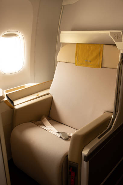 istock Luxury first class or business class suite on airplane 1406372091