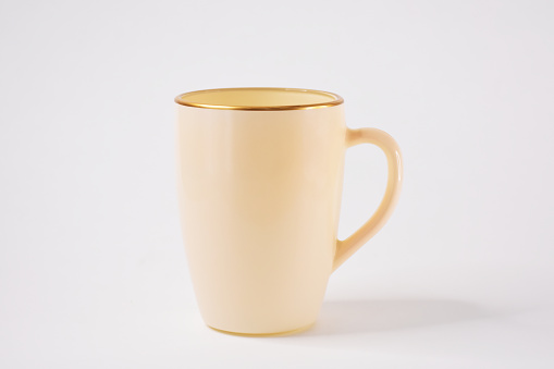 Yellow classic Coffee Mug Isolated on White