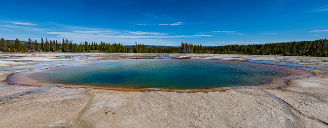 The famous Old Faithful Geyser, Yellowstone National Park.