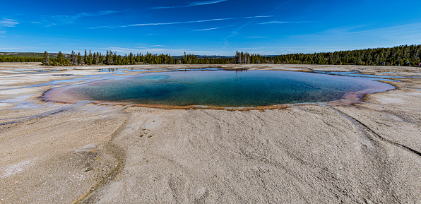 Turquoise Pool in the Midway Geyser Basin of Yellowstone National Park, Wyoming.