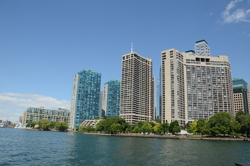 Toronto Skyline and harbour on a sunny day, Ontario, Canada