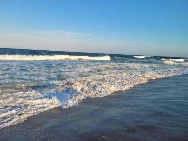 istock Foamy rolling Atlantic Ocean waves in seaside Park, NJ 1406380150