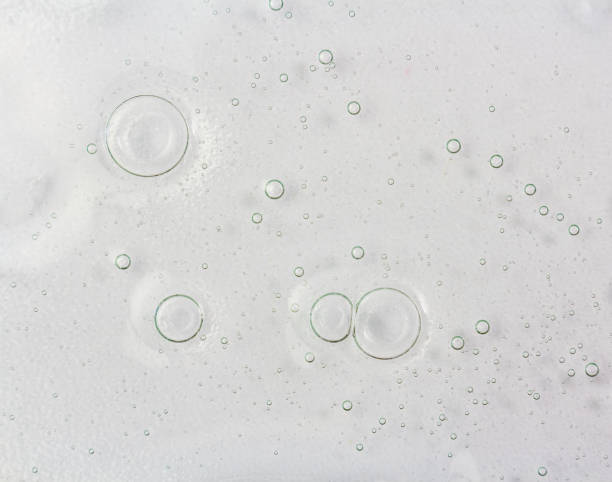Shampoo bubble texture background. White clean soap, cosmetics backdrop stock photo