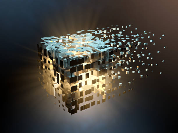 Fragmented cube stock photo