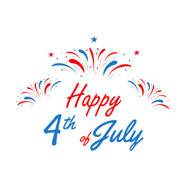 해피 4th 7 월 아이콘 벡터 디자인. - fourth of july audio stock illustrations