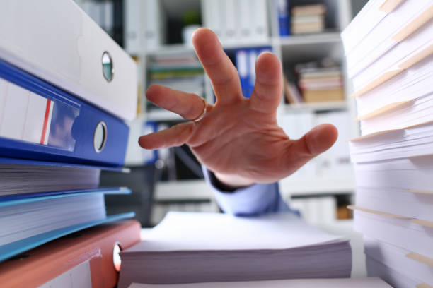 istock Company office with full of paperwork 1406392751