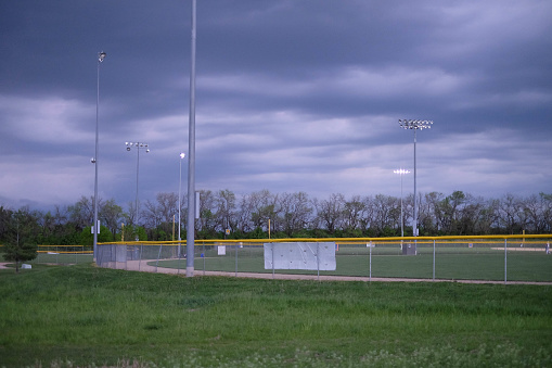 Evening shot of a baseball field