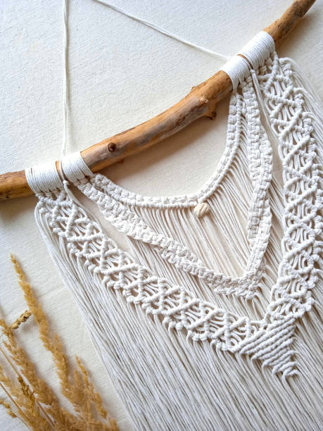 istock Macrame wall hanger, Home decor photo for interior design. Handmade wall decor 1406414152