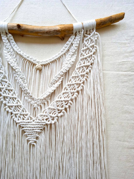 istock Macrame wall hanger, Home decor photo for interior design. Handmade wall decor 1406414160