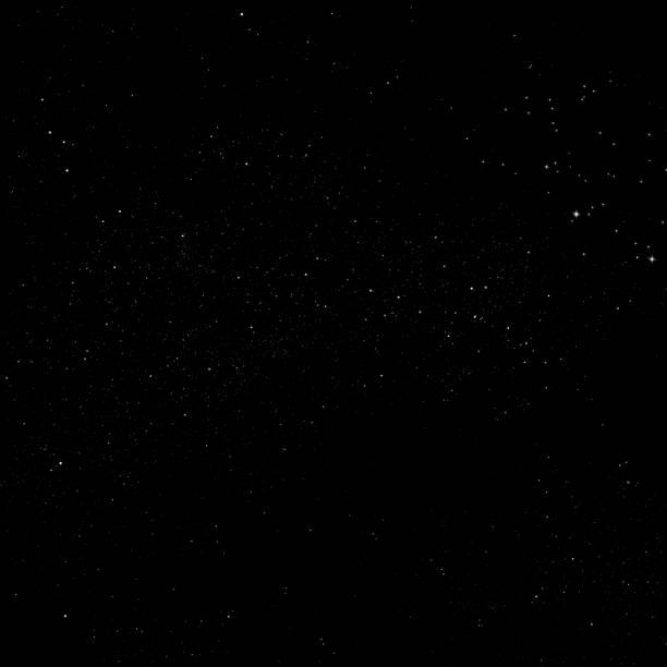 Stars of galaxy shining in black, sky only background stock photo