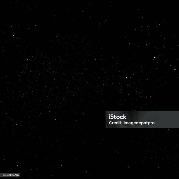 Stars Of Galaxy Shining In Black Sky Only Background Stock Photo - Download Image Now