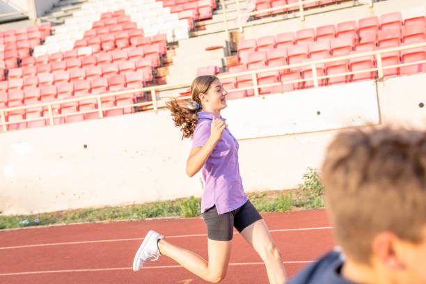 istock Training speed at athletics club 1406418658