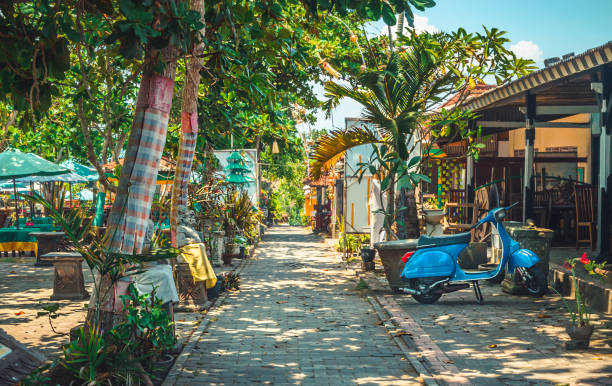 istock Traditional Bali cafe with decorated umbrellas, Indonesia 1406419612