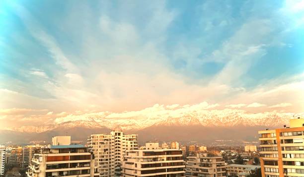 istock Snowy winter mountains in Santiago 1406421335