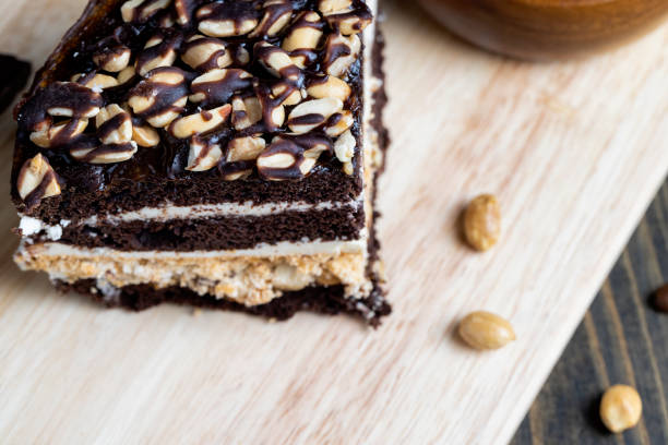 istock chocolate cake with nut filling and peanuts 1406422319