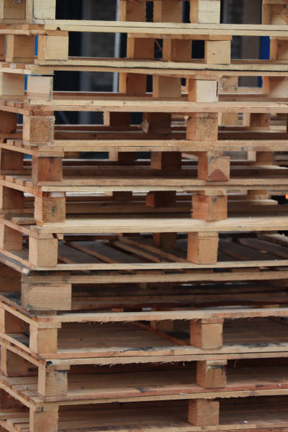 istock Stacked wooden pallets 1406428327