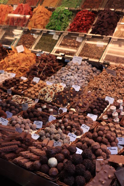 istock Chocolate pralines at a market 1406430001