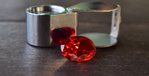 istock Red gem Is an oval ruby ​​gemstone Shiny and beautiful for jewelry making 1406432591