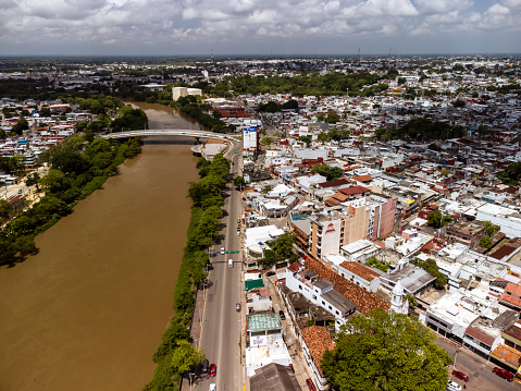 Panoramic of the City of Villahermosa in Tabasco State with Grijalva River.