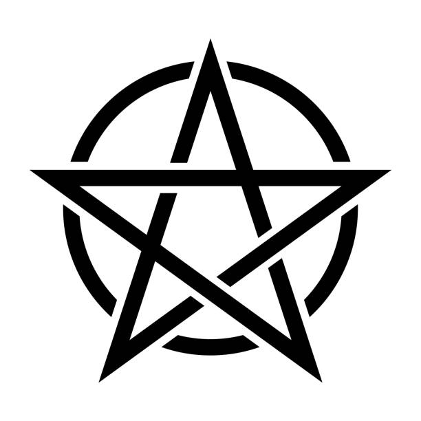 Black Pentacle Icon. Vector Illustration Black Pentacle Icon. Vector Illustration isolated on white background pentagram stock illustrations