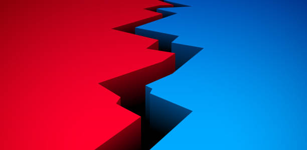 分割亀裂 赤 青 分離 背景 - 政府点のイラスト素材／クリップアート素材／マンガ素材／アイコン素材