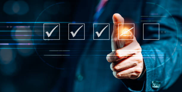 istock Businessman hand and square box with to do list and checklist 1406453493