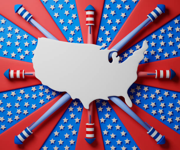 istock Fourth of July 3d illustration. 1406455596