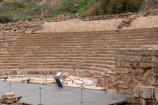 Picture of an ancient Roman amphitheater in Malaga  Spain