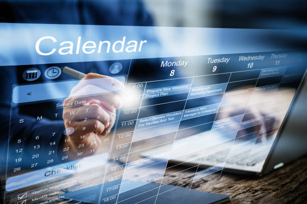Appointment Schedule Planner And Date Calendar stock photo